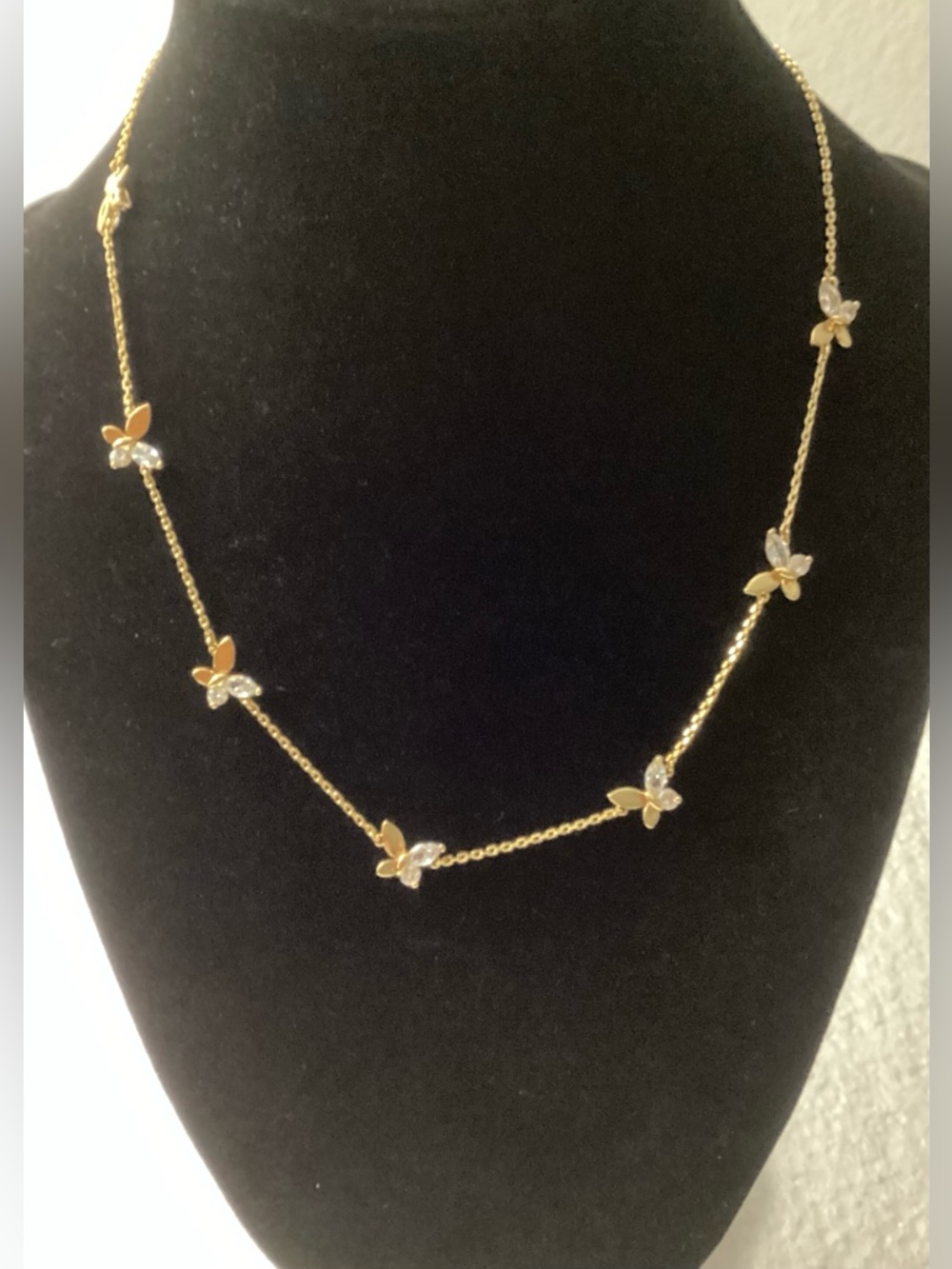 kate spade Gold-Tone Crystal Social Butterfly Station Necklace